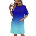 thumbnail image 1 of TaTaai Women's Casual Solid Color Round Neck Short Sleeve Midi Dress with Side Pockets Fashion Simple Style Soft Comfortable Stretchy Dress for Spring Summer Daily Wear Gift, 1 of 6