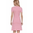 thumbnail image 5 of Active Basic USA Short Sleeve Crew Neck A-Line Mini Dress, Pink, Small, 5 of 5