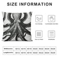 thumbnail image 5 of ONETECH Throw Pillow Cover Octopus Vintage Nautical Animal Black and White Giant Cool Gorgeous Octopus Decor Pillow Case Cushion for Sofa Couch Bed, 5 of 5