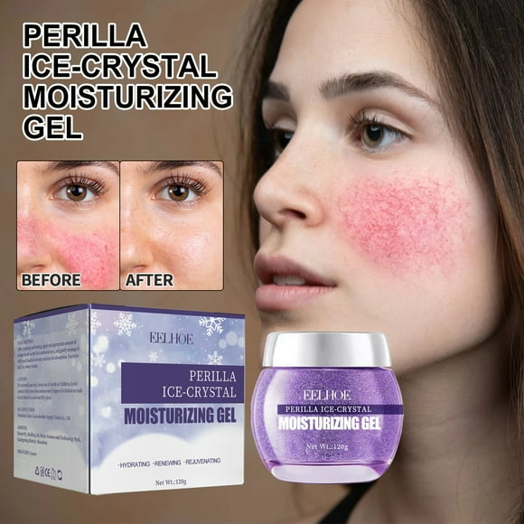 RKSTN Moisturizing Cream Perilla Ice Crystal Moisturizing Gel 120g, Facial Redness Repair Fade Acned Mark Moisturizing Skin Moisturizing Gel Moisturizer Face Cream