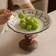 thumbnail image 4 of Frutero de cerámica floral con base de madera, plato rústico for servir aperitivos, decoración de mesa de granja, 4 of 6