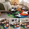 thumbnail image 5 of Guitar Round Area Rug 7Ft Washable Circle Rugs for Dorm Laundry Room, Cartoon Modern Colorful Guitars Non-Slip Carpet Floor Mats Indoor Outdoor Carpet Runner Aesthetic Home Decor, 5 of 8