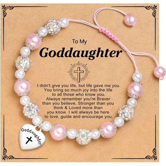 Godmother Godfather Gift for Goddaughter Goddaughter Bracelet, Baptism First Communion Birthday Gift for Goddaughter Woman