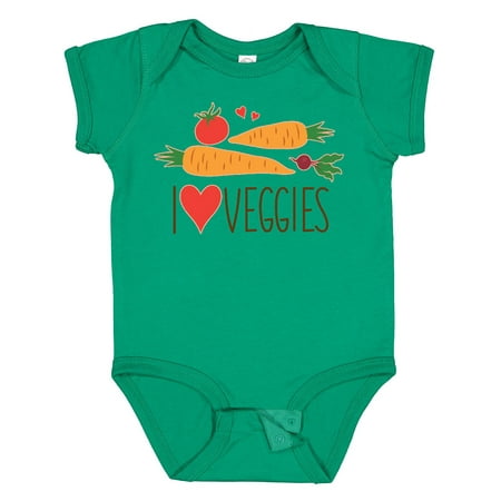 

Inktastic I Love Heart Veggies Vegetables Healthy Food Gift Baby Boy or Baby Girl Bodysuit