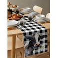 thumbnail image 5 of Table Runner Dresser Scarves 36 Inch Long, Farmhouse Cow Daisy Flower Watercolor Linen Dining Table Runners Classic Buffalo Plaid Tabletop Scarf for Wedding Holiday Party Kitchen, 5 of 7
