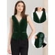 thumbnail image 2 of Chaleco retro de terciopelo Allegra K Mujer Cuello En V Sin Mangas Verde oscuro XL, 2 of 6