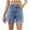 Blue, variant on Xixinqiwan No Boundaries Women's High Waist Denim Shorts Casual Straight Leg Jean Shorts Raw Hem Denim Bermuda Shorts