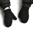 thumbnail image 2 of QUOTAY Kids Gloves Childrens Winter Knitted Mittens with Half Thickened and Warm for Toddlers 1 to 3 Years 02_Black,1-3 Years, 2 of 8