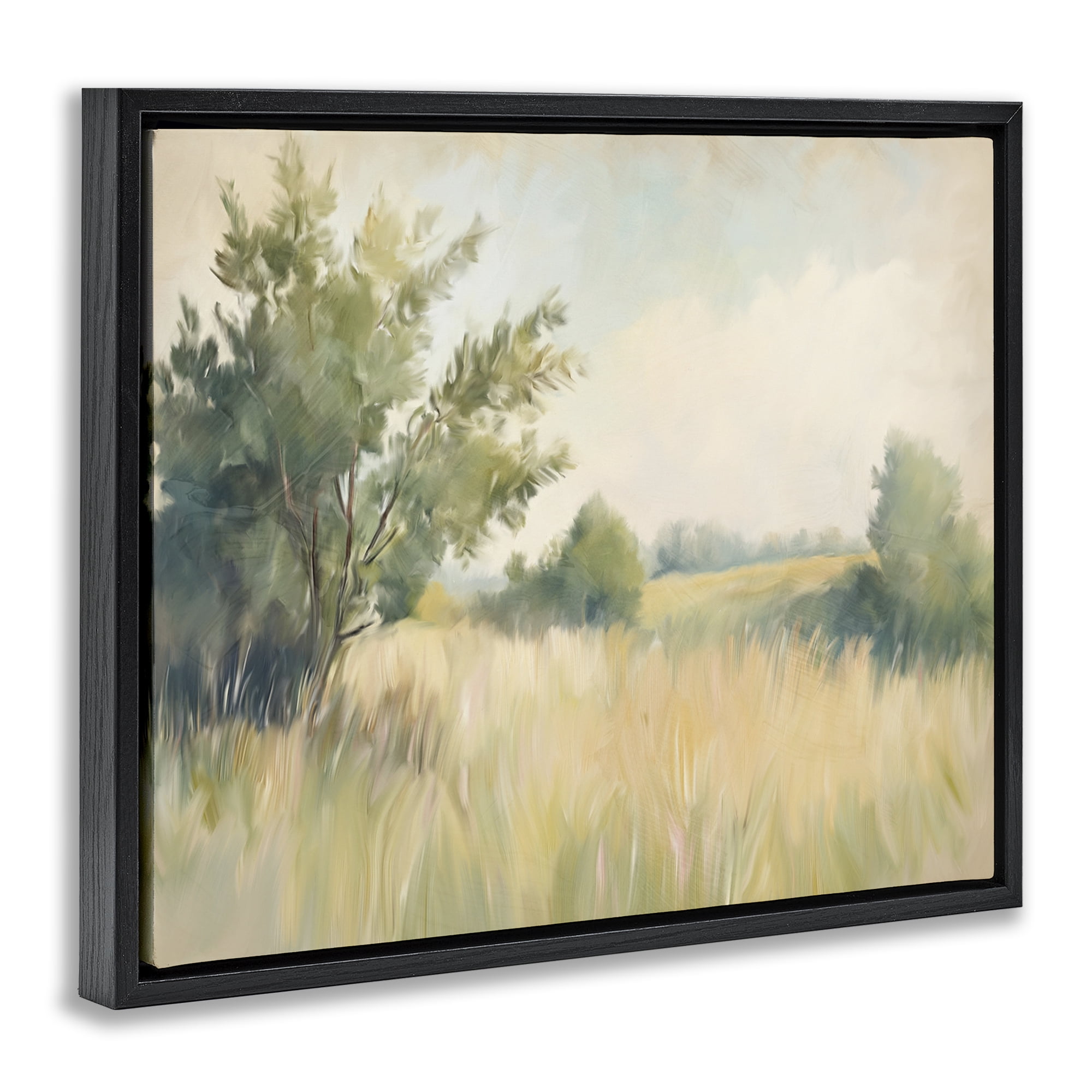 Stupell Industries Summer Green Meadow Black Framed Floater Canvas Wall Art, design by Kim Allen