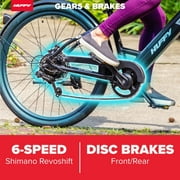 Huffy 27.5 Cadence 36V Adult Electric Comfort Bike, Fits Riders 60+, Gray, Unisex