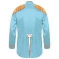 thumbnail image 5 of TiaoBug Men Halloween Sergeant Pepper Long Sleeve Satin Jacket Marching Band Rock Hippie Coat Light Blue L, 5 of 6