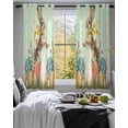 thumbnail image 3 of Easter Bunny Eggs Sheer Curtains 39 Inch Length 2 Panels Set for Living Room/Bedroom, Spring Tulip Flowers Leaves Rustic Green Kitchen Curtains Grommet Curtains Window Treatments 27.5"x39"x2, 3 of 7