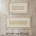 thumbnail image 4 of Washable Skid-Resistant Runner Rug, Border, Beige and White, 26" x 45" and 26" x 60" 2-Piece Set, 4 of 9