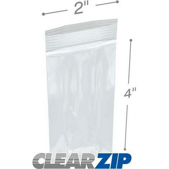 International Plastics CZ20204 2 x 4 in. ClearZip Lock Bags, 0.002 Gauge - Case of 1000