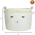 thumbnail image 5 of Woven Cotton Rope Baby Basket with Lamb Design – Nursery Storage Bin, Toy & Blanket Organizer, Decorative Hamper (16" × 13"), 5 of 8