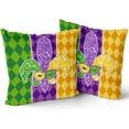 thumbnail image 2 of Mardi Gras Pillow Covers 18X18 Inch Masquerade Mask Fleur De Lis Couch Pillow Cases Yellow Purple Green Throw Pillows Set of 2 Happy Mardi Gras Holiday Party Decor For Sofa Couch Home Decorations, 2 of 6