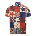 thumbnail image 4 of Men American Flag Shirt Independence Day Shirts for Men Red White and Blue Shirt Men Men 4th of July Shirts Memorial Day Shirts Men's Casual Printed Zippered T-Shirt with Short Sleeved Lapel Top, 4 of 5