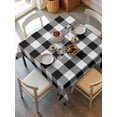 thumbnail image 6 of Black and White Checkered Table Cloth, Farmhouse Buffalo Plaid Waterproof Tablecloth for Square Tables, Reusable Washable Fabric Table Cover for Restaurant Kitchen Dining Tables 54"x54", 6 of 6