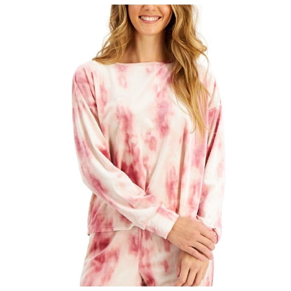 Jenni Womens Velvet Tiedye Long Sleeve Top