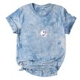 thumbnail image 3 of Camiseta con estampado de sol y luna para mujer, camiseta de manga corta con cuello redondo, camiseta informal divertida y bonita para chica adolescente OAVQHLG3B Store  lin121212, 3 of 4
