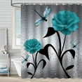 thumbnail image 2 of AUQ Shower Curtain,Waterprooft Polyester Bathroom Decor,Colorful Floral Shower Curtain,Style10, 2 of 4