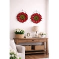 thumbnail image 2 of SeasonsEasy Set of 2 Metal Sunflower Wall Decor 11.5 Inch Indoor Outdoor Garden Art (Red), 2 of 8