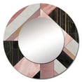 thumbnail image 3 of Designart "Refined Marble Granite Agate with Gilded Touches XI" Modern Geometric Rund Mirror For Wall Decor - Large Pink Round Print Mirror - Round Glam Mirror 23" x 23" Inch, 3 of 6