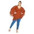 thumbnail image 4 of City Chic Women's Plus Size Fleetwood Bell Sleeves V-neckline Tunic Top, 4 of 5