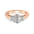 thumbnail image 4 of IGI Certified 3 Carat Oval Shape Lab Grown Diamond Engagement Ring | 14K Rose Gold |Denise Three stone Side Emerald Lab Diamond Ring | FG-VS1-VS2 Quality Friendly Diamonds, 4 of 6