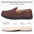 thumbnail image 5 of HomeTop Men's Suede Memory Foam Moccasin Slippers Soft Plush Warm Lining House Shoes, 5 of 6