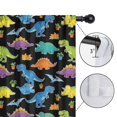 thumbnail image 4 of Dinosaur and Palms Black Pattern Insulated Teens Curtains Set Of 2, Bedroom Essentials, Toddler Room Decor 52x84in(132x213cm), 4 of 5