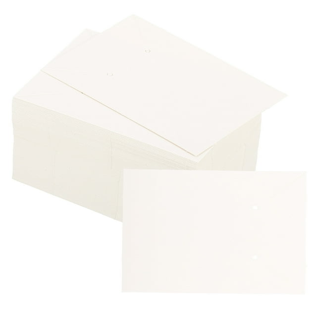 Unique Bargains 2.5' x 3.5' Blank Paper Business Cards Small Index Cards Flash Cards Message Note Card with Hole, White 100 Pack