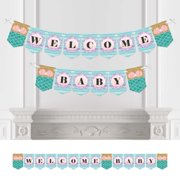 Let's Be Mermaids - Baby Shower Bunting Banner - Welcome Baby Decorations