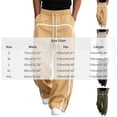 thumbnail image 4 of USNSM Men's Drawstring Elastic Waist Sports Pants Wide Leg Loose Trousers Soft Cozy Breathable Lightweight Casual Business Daily Wear Yellow M, 4 of 6