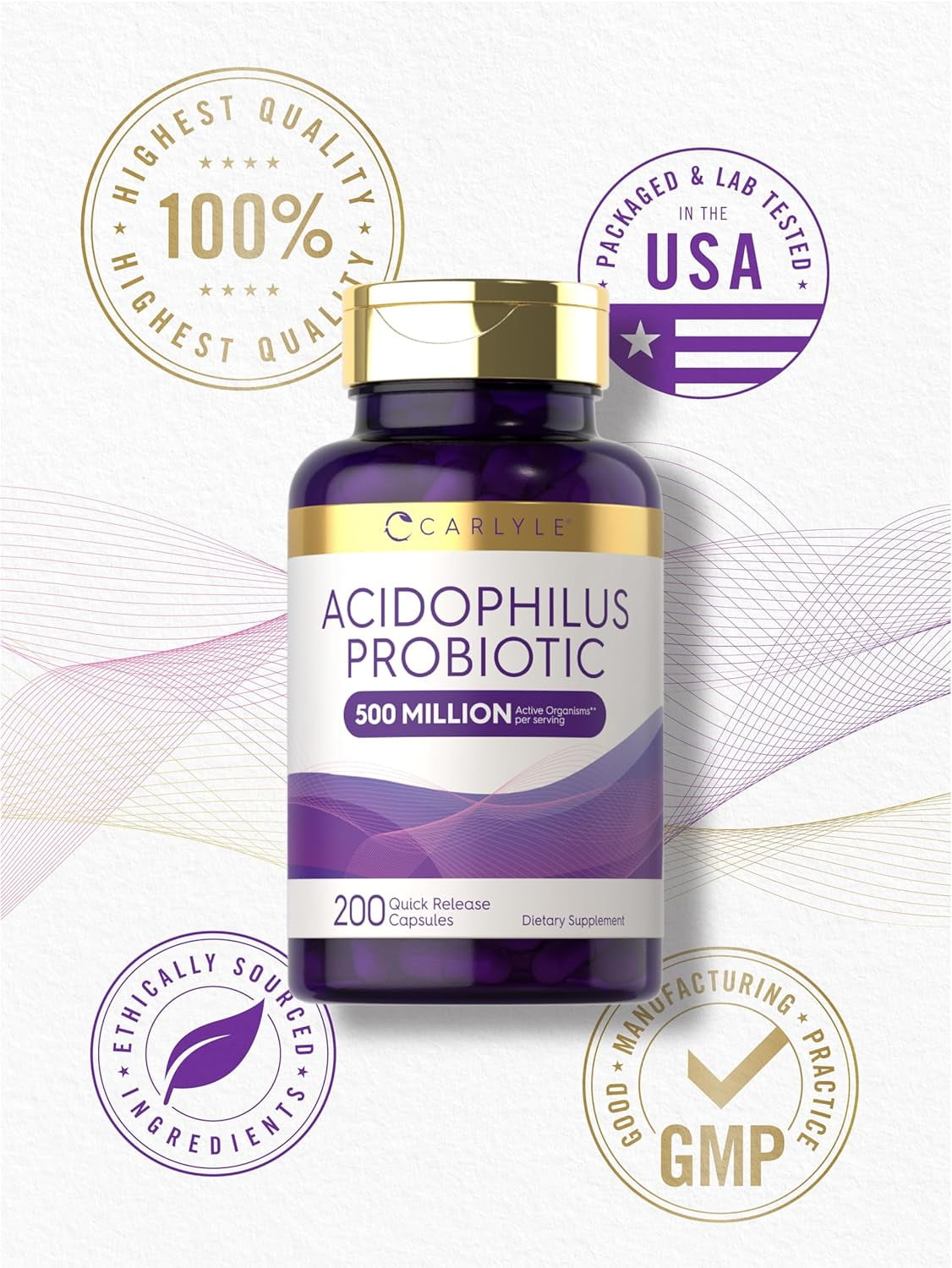 Comprimés Acidophilus Lactobacillus 550m CFU - Probiotiques Naturels Oxford Vitality
