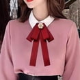 thumbnail image 6 of Milageto Pre Tied Bowtie for Ladies Girls Dress Accessory Solid Color Lightweight for Shirts, suits Multipurpose 7.4x4.3inch Graceful Red w Blue Edge, 6 of 8
