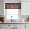 thumbnail image 3 of Brown Plants Valance Curtains for Kitchen/Living Room/Bathroom/Bedroom Window, Rod Pocket Small Topper Half Short Window Curtains Voile Sheer Scarf, Farmhouse Rustic Farm Leaves Branches 42"x12", 3 of 8