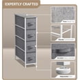 thumbnail image 4 of Dresser with 4 Drawers - Vertical Slim Storage Chest of Drawers with Steel Frame, Wood Top & Easy Pull Fabric Bins for Small Spaces, Closets, Bedroom, Bathroom & Laundry (Gray), 4 of 14