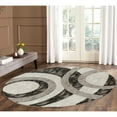 thumbnail image 3 of MDA Rug Imports Orelsi Collection Abstract Area Rug Grey/Black 8'1" Round Geometric,Abstract Stain Resistant 8' Round Accent,Indoor Living, 3 of 4
