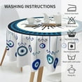 thumbnail image 4 of Evil Eye Round Table Cloth Decorative Fabric Table Cover 60 Inch Tablecloth for 20-47 Inch Table, 4 of 5