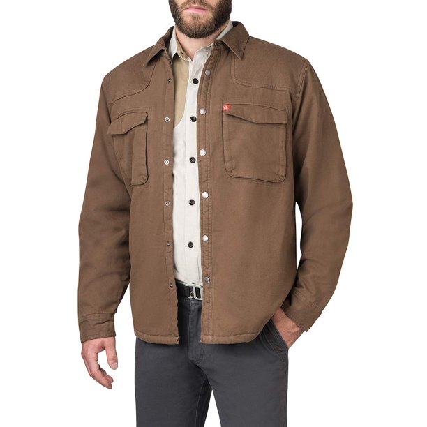 The American Outdoorsman Sherpa Lined Twill Shirt Jackets for Men (XXL ...