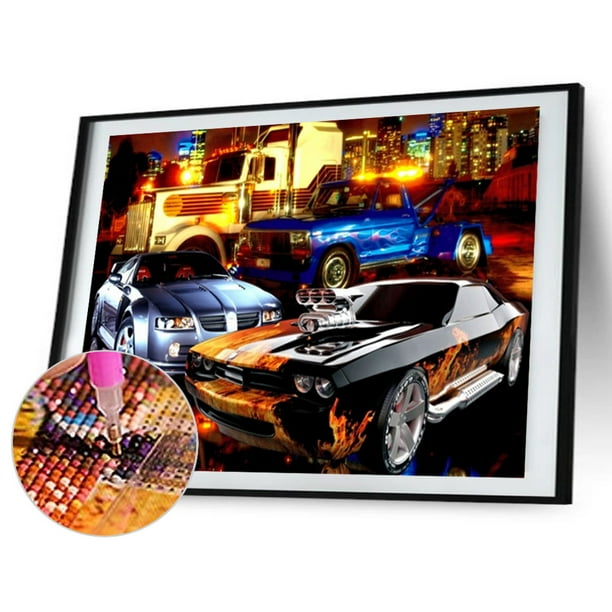 Cuadros Decorativos 5D bricolaje completo taladro diamante pintura coche punto de cruz bordado mosaico (1) Ehuebsd embutido en tela