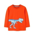 thumbnail image 2 of Spazoro Toddler Boys Sweatshirts, Crew Neck Dinosaur Print Fall Winter Long Sleeve Tops for Kids Childs Boys Girls Orange Size 2 T, 2 of 7