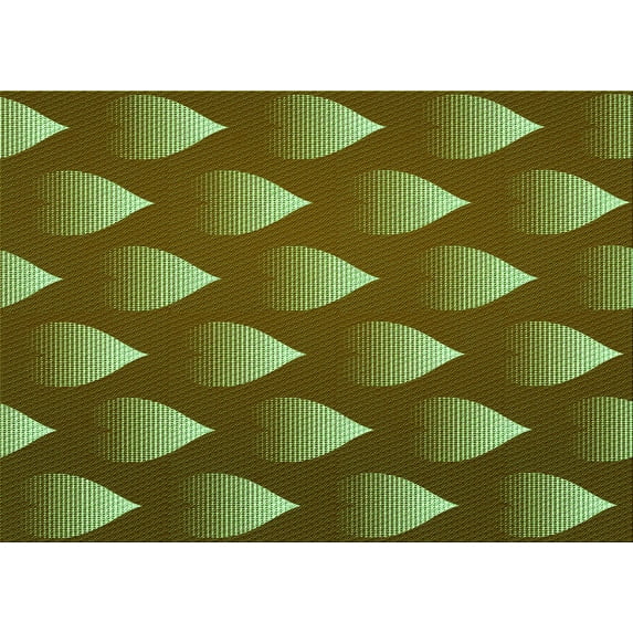 Ahgly Company Indoor Rectangle Patterned Green Onion Green Area Rugs, 7' x 10'