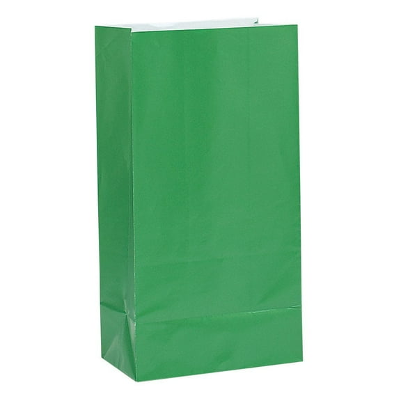 Paper Luminary & Party Bags, 10 x 5 in, Green, 12ct