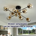 thumbnail image 4 of ZJQYDS 8 Light Glass Globe Ceiling Light Black and Gold Mid Century Flush Mount Sputnik Light Fixture Bubble Chandelier Living Room Farmhouse for Dining Room Kitchen Bedroom., 4 of 9