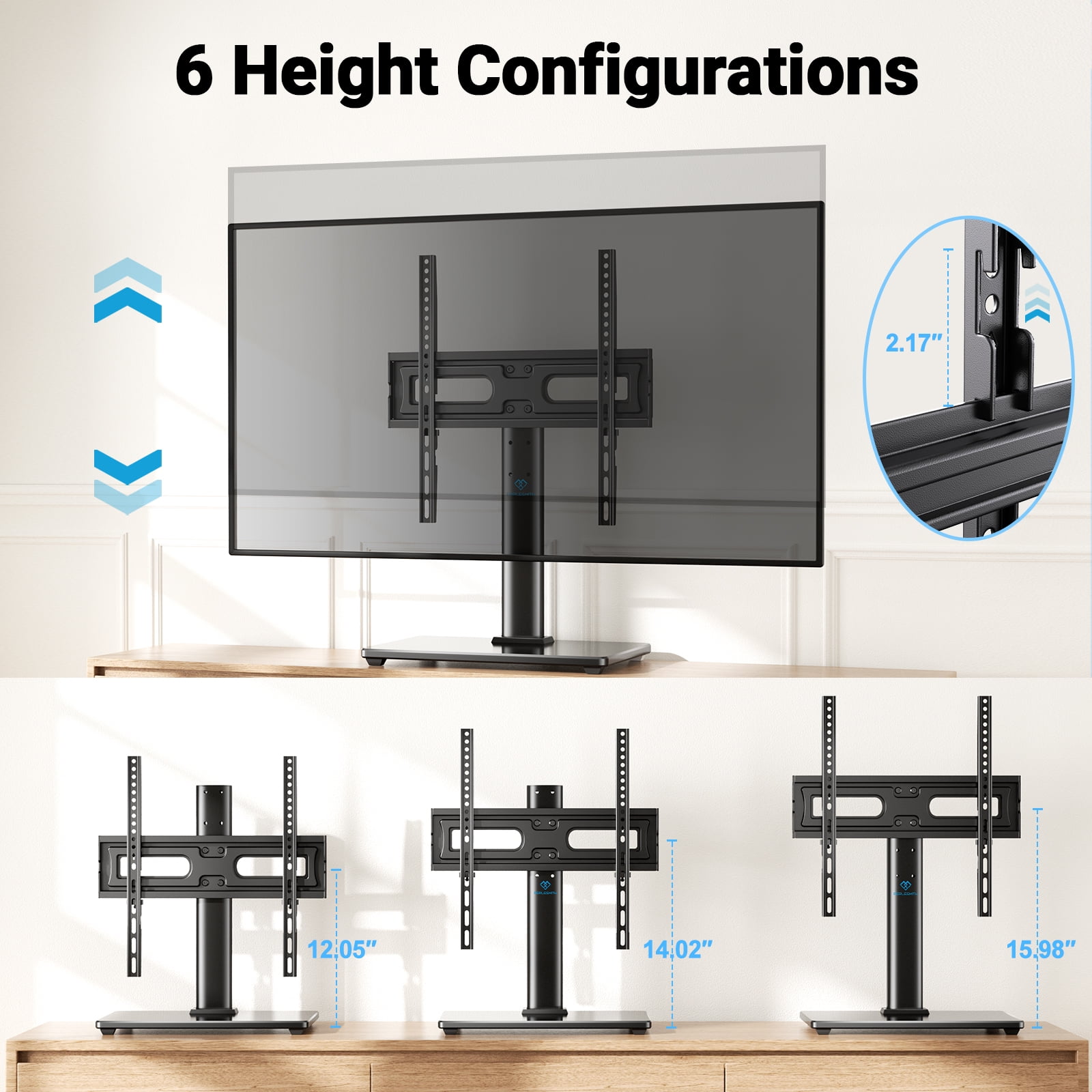 PERLESMITH Universal TV Base for 32"-60" TVs, ±35°Swivel, 88-lb Capacity,  Max VESA 400x400mm, Height Adjustable, PSTVS28B