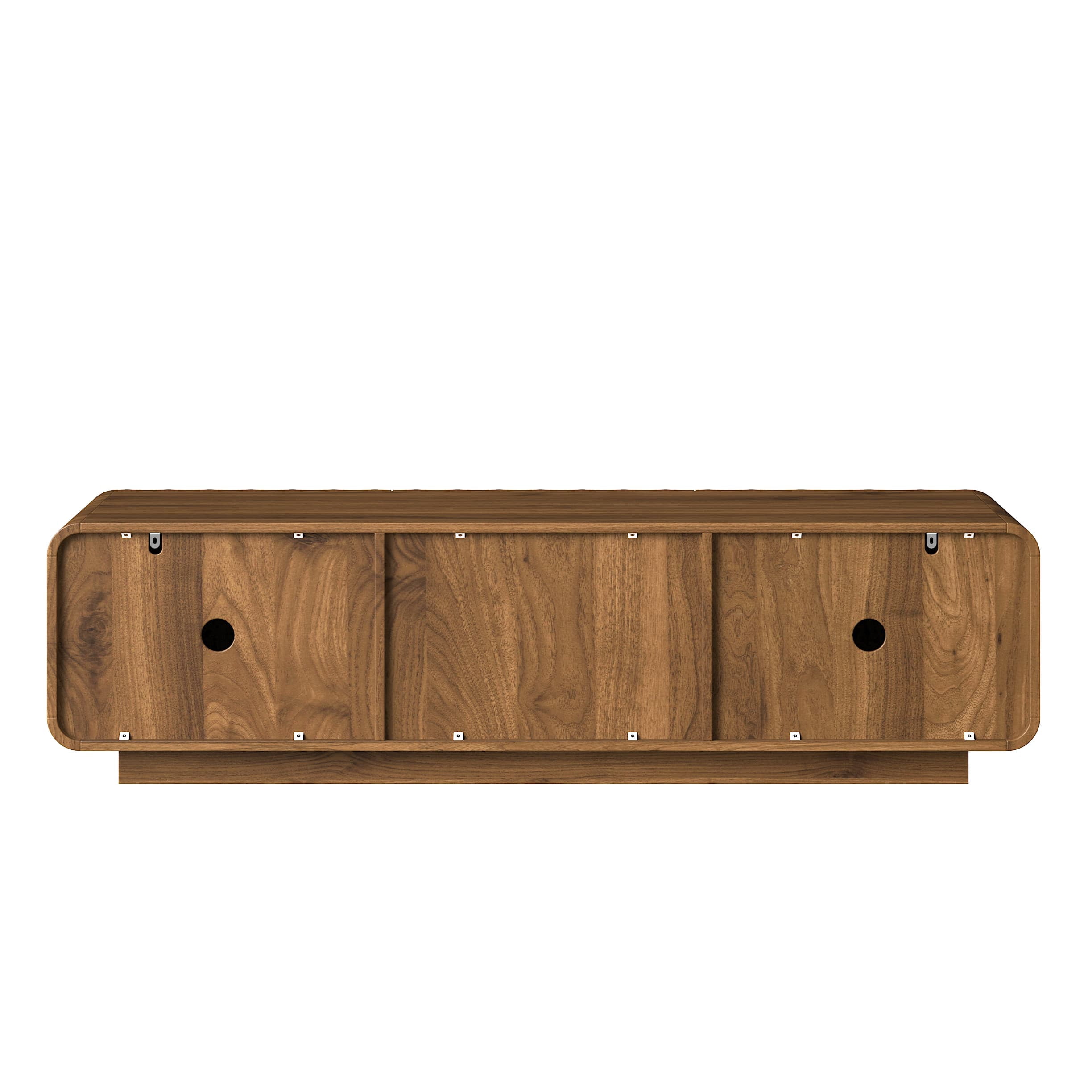 Aukfa TV Stand for TVs up to 65",Entertainment Center,3D Spiral Wave, Rounded Corners,Walnut