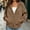 Brown, variant on Sevevn Women's Zip Drawstring Hooded Pocket Solid Color Fleece Jacket
