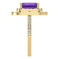 thumbnail image 3 of Halo Engagement Ring for Women - 2.62ct Natural Amethyst in 14K Yellow Gold Promise Ring, 3 of 6